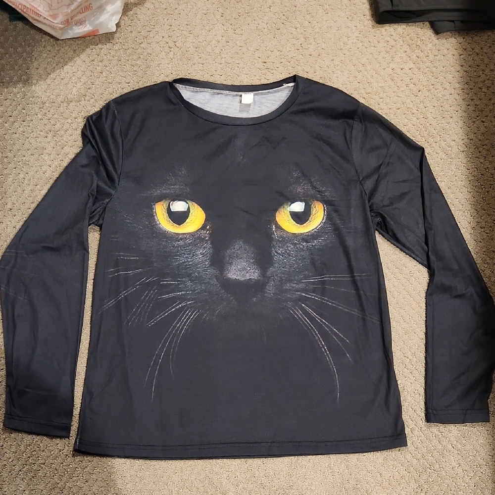 NEW CAT FACE long Sleeve Shirt. XL